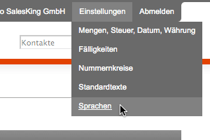 Einstellungen - Sprachen