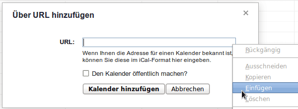 Google Kalender hinzufügen