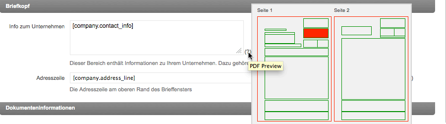 PDF-Vorlagen - Briefkopf